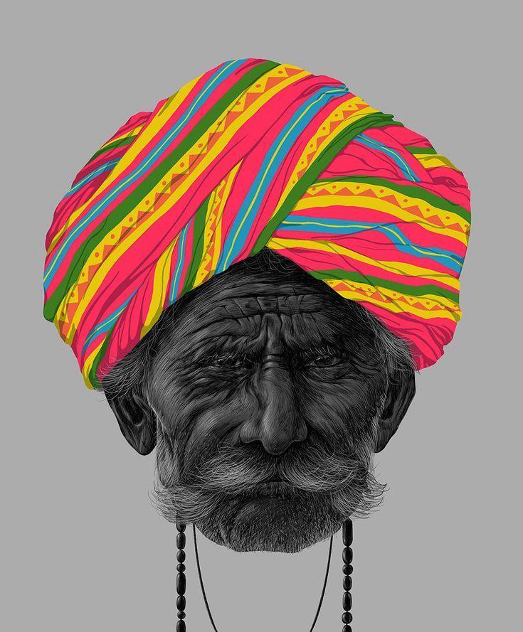 Colorful turban portrait